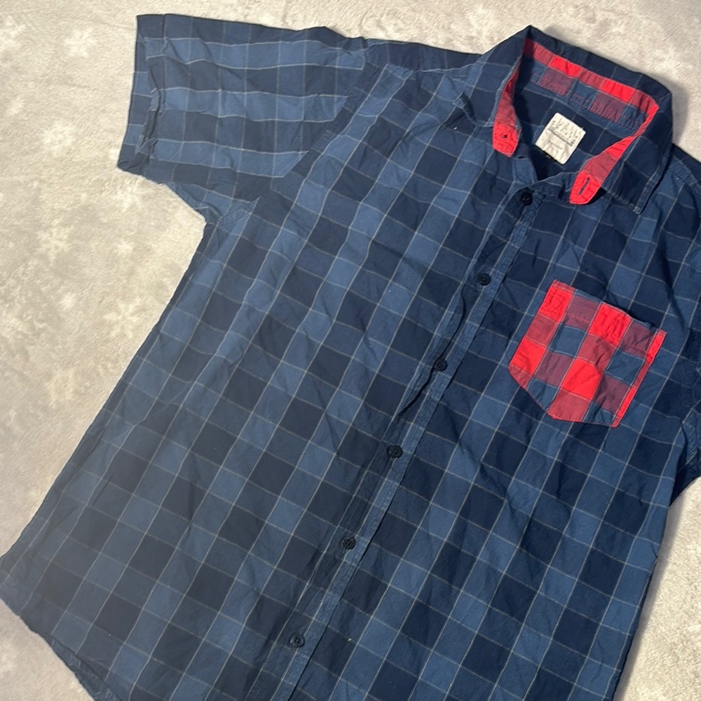 Blue and Red Men's Shirt